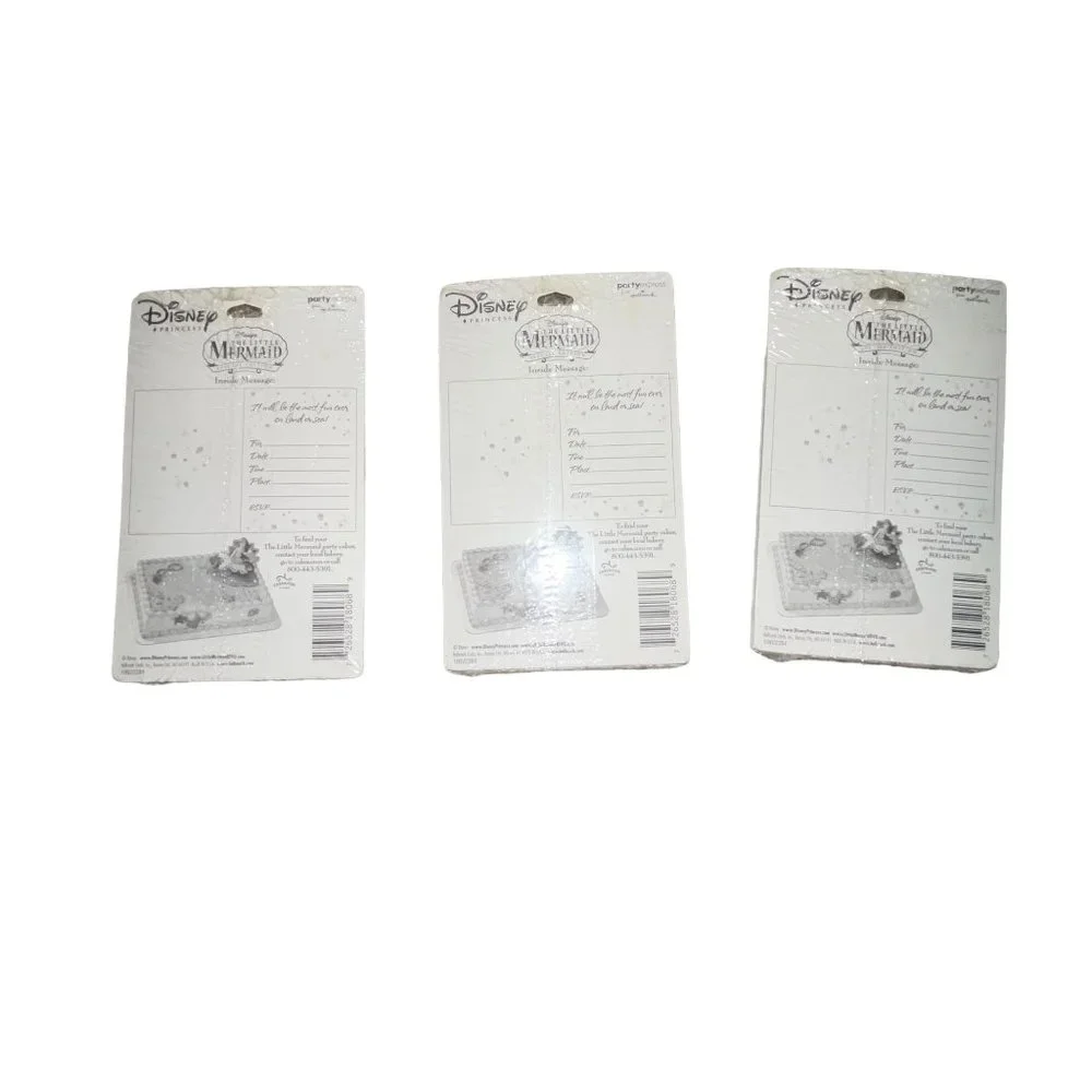 NIP Hallmark Disney Little Mermaid Ariel Birthday Party Invitations 3 Packs of 8